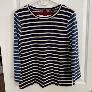 J. Crew women’s striped t-shirt w/zip back sz Med